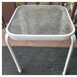 GLASS TOP PATIO ACCENT TABLE