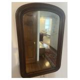 VINTAGE WOODEN FRAMED MIRROR-APPROX. 18"x22"