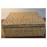 DECORATIVE BASKET/BOX W/LID-APPROX 15"x15"x6"