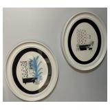 (SET)OVAL FRAMED ARTWORK-APPROX. 12"x9"