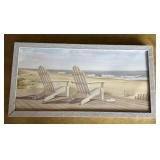 FRAMED CANVAS HOME DECOR-BEACH SCENE/APPROX. 22"x