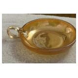 CARNIVAL GLASS FINGER HANDLE DISH CARNIVAL GLASS FINGER HANDLE DISH
