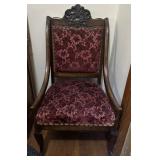 VINTAGE ORNATE CHAIR W/UPHOLSTERED SEAT & BACK VINTAGE ORNATE CHAIR W/UPHOLSTERED SEAT & BACK