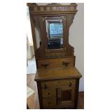 VINTAGE DRY SINK W/MIRROR & CANDLE SHELVES VINTAGE DRY SINK W/MIRROR & CANDLE SHELVES