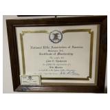 FRAMED CERTIFICATE FRAMED CERTIFICATE