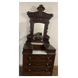 VINTAGE DRESSER W/MIRROR & HANKIE DRAWERS-CHECK VINTAGE DRESSER W/MIRROR & HANKIE DRAWERS-CHECK
