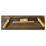 DRAW KNIFE W/WOODEN HANDLES & BLADE GUARD/NEWER