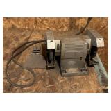 BENCH GRINDER W/CABINET W/DRAWERS & CONTENTS