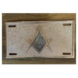 "MASONIC" FRATERNITY LICENSE PLATE-MOTORCYCLE SIZE