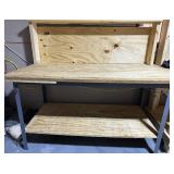 WORKBENCH W/METAL FRAME-APPROX. 60" WIDE