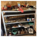 METAL SHELF W/ASSORTED CONTENTS-YOU MUST REMOVE