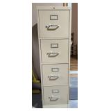 4-DRAWER "HON" METAL FILE CABINET & ASSORTED