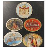 (5) DIFFERENT "OLD" CIGAR BOX LABELS (5) DIFFERENT "OLD" CIGAR BOX LABELS