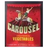 VINTAGE CRATE/BOX LABEL-CAROUSEL VEGETABLES VINTAGE CRATE/BOX LABEL-CAROUSEL VEGETABLES
