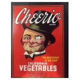 VINTAGE CRATE/BOX LABEL-CHEERIO VEGETABLES VINTAGE CRATE/BOX LABEL-CHEERIO VEGETABLES