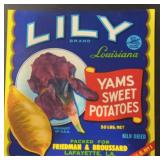 VINTAGE CRATE/BOX LABEL-LILY YAMS VINTAGE CRATE/BOX LABEL-LILY YAMS