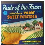 VINTAGE CRATE/BOX LABEL-PRIDE OF THE FARM YAMS VINTAGE CRATE/BOX LABEL-PRIDE OF THE FARM YAMS