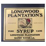 VINTAGE CAN LABEL-LONGWOOD PLANTATION VINTAGE CAN LABEL-LONGWOOD PLANTATION