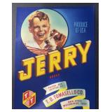 VINTAGE CRATE/BOX LABEL-JERRY PRODUCE VINTAGE CRATE/BOX LABEL-JERRY PRODUCE