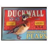 VINTAGE CRATE/BOX LABEL-DUCKWALL PEARS VINTAGE CRATE/BOX LABEL-DUCKWALL PEARS