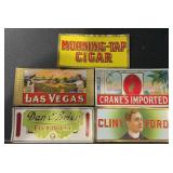 (5) DIFFERENT "OLD" CIGAR BOX LABELS (5) DIFFERENT "OLD" CIGAR BOX LABELS