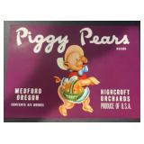 VINTAGE CRATE/BOX LABEL-PIGGY PEARS VINTAGE CRATE/BOX LABEL-PIGGY PEARS