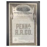 VINTAGE STOCK CERTIFICATE-PENNSYLVANIA AILROAD VINTAGE STOCK CERTIFICATE-PENNSYLVANIA AILROAD