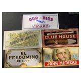 (5) DIFFERENT "OLD" CIGAR BOX LABELS (5) DIFFERENT "OLD" CIGAR BOX LABELS