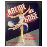 VINTAGE CRATE/BOX LABEL-KREME DE KOKE VINTAGE CRATE/BOX LABEL-KREME DE KOKE