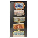 (5) DIFFERENT "OLD" CIGAR BOX LABELS (5) DIFFERENT "OLD" CIGAR BOX LABELS