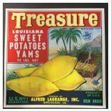 VINTAGE CRATE/BOX LABEL-TREASURE SWEET POTATOES VINTAGE CRATE/BOX LABEL-TREASURE SWEET POTATOES