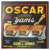 VINTAGE CRATE/BOX LABEL-OSCAR YAMS VINTAGE CRATE/BOX LABEL-OSCAR YAMS