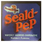 VINTAGE CRATE/BOX LABEL-SEALD PEP/AIR PLANE VINTAGE CRATE/BOX LABEL-SEALD PEP/AIR PLANE