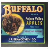 VINTAGE CRATE/BOX LABEL-BUFFALO APPLES VINTAGE CRATE/BOX LABEL-BUFFALO APPLES