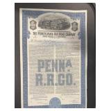 VINTAGE STOCK CERTIFICATE-PENNSYLVANIA AILROAD VINTAGE STOCK CERTIFICATE-PENNSYLVANIA AILROAD
