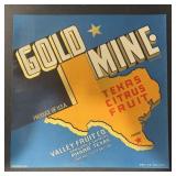 VINTAGE CRATE/BOX LABEL-GOLD MINE CITRUS FRUIT VINTAGE CRATE/BOX LABEL-GOLD MINE CITRUS FRUIT