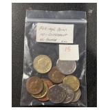 (BAG OF 10) "DIFFERENT" FOREIGN COINS ***NO CANADA
