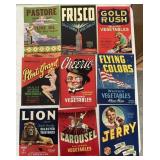 (9)VINTAGE CRATE LABELS-ASSORTED/CHECK OUT THE PIC
