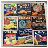 (9)VINTAGE CRATE LABELS-YAMS/ASSORTED/CHECK OUT