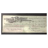VINTAGE BANK CHECK-DATED "1927"