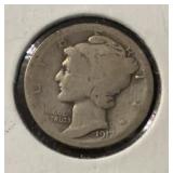 1917-D MERCURY DIME (90% SILVER) (AG-3)
