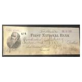 VINTAGE BANK CHECK-DATED "1886"