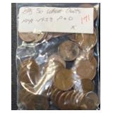 (BAG OF 50) LINCOLN WHEAT BACK CENTS (1940 - 1958-