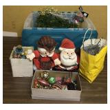 CHRISTMAS DECORATIONS & MORE W/FLIP TOP PLASTIC