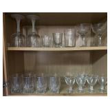 GLASSWARE ITEMS FROM THE CABINET-ASSORTED/CHECK