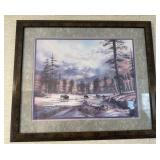 FRAMED ARTWORK-BUFFALO/APPROX. 26"x22"