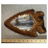 WALL DECOR-WOODEN/ARROW HEAD/HORSE & RIDER