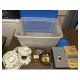 ITEMS FROM THE GARAGE W/PLASTIC TOTE W/LID