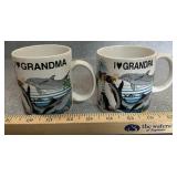 "GARNDMA & GRANDPA" STONEWARE CUP SET