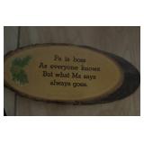 WOODEN DECOR SLAB-"PA IS BOSS"
